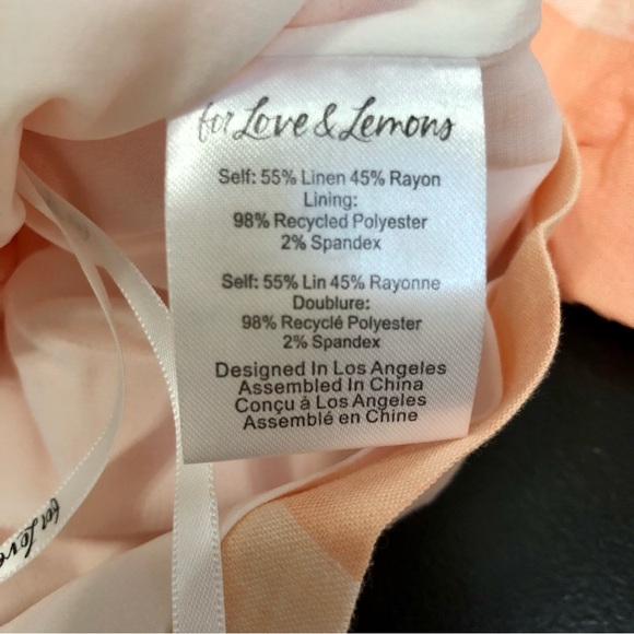 NWT For Love & Lemons Eugenie Cropped Plaid Blazer Jacket Peach Apricot Pastel M - Picture 10 of 10